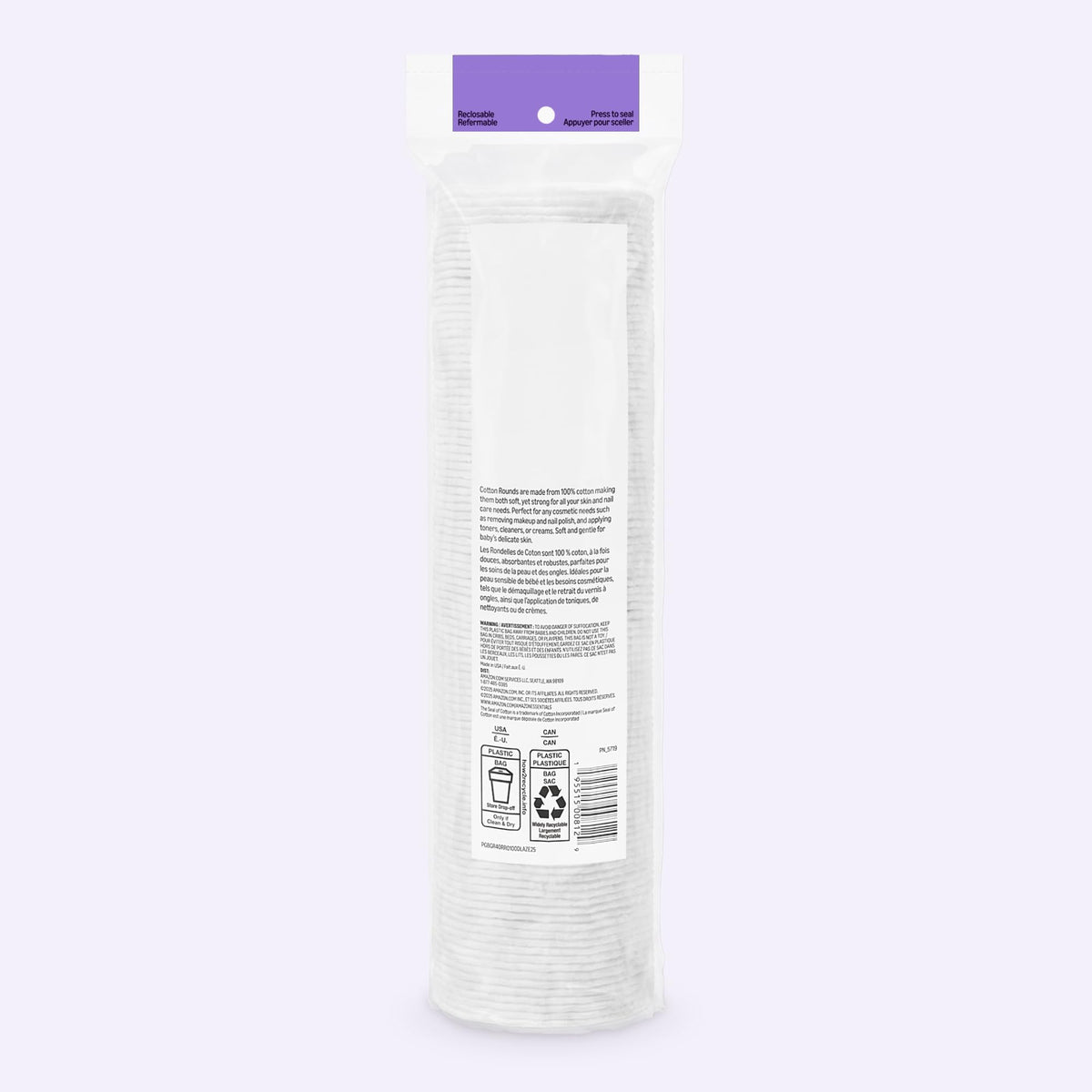 Amazon Essentials 100% Cotton Rounds, 100 Count (Previously Amazon Basics) - Jansha Store