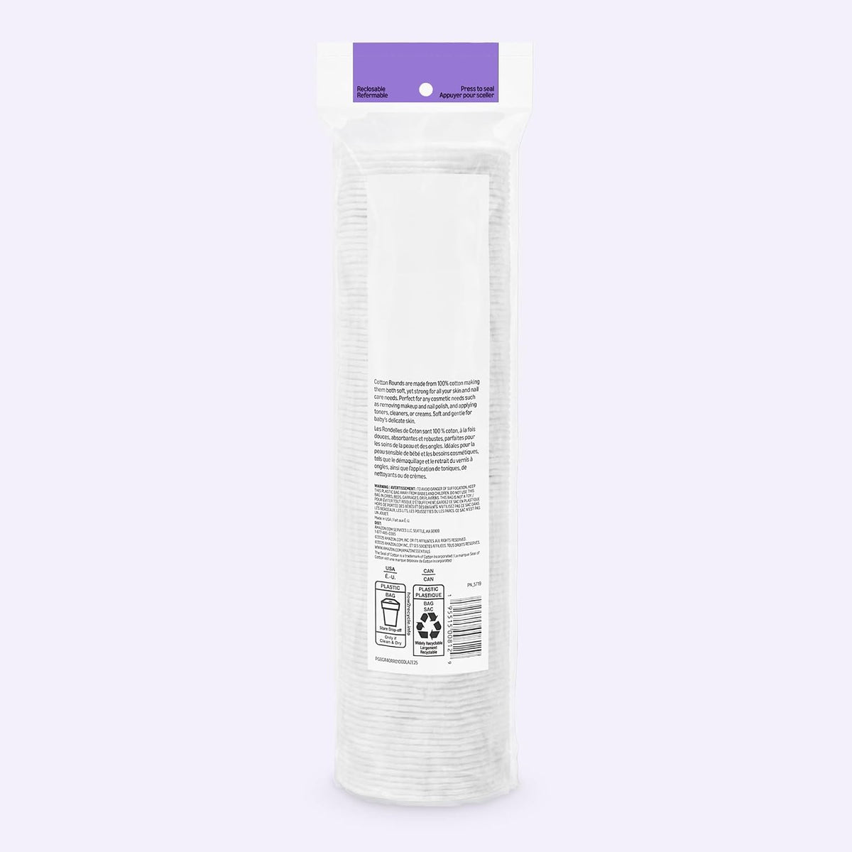 Amazon Essentials 100% Cotton Rounds, 100 Count (Previously Amazon Basics) - Jansha Store