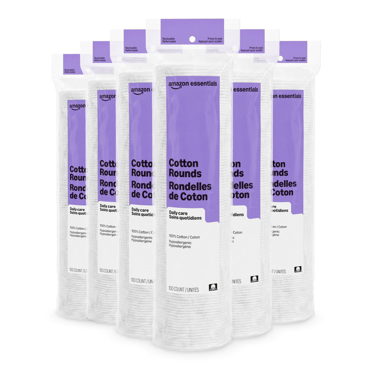Amazon Essentials 100% Cotton Rounds, 100 Count (Previously Amazon Basics) - Jansha Store