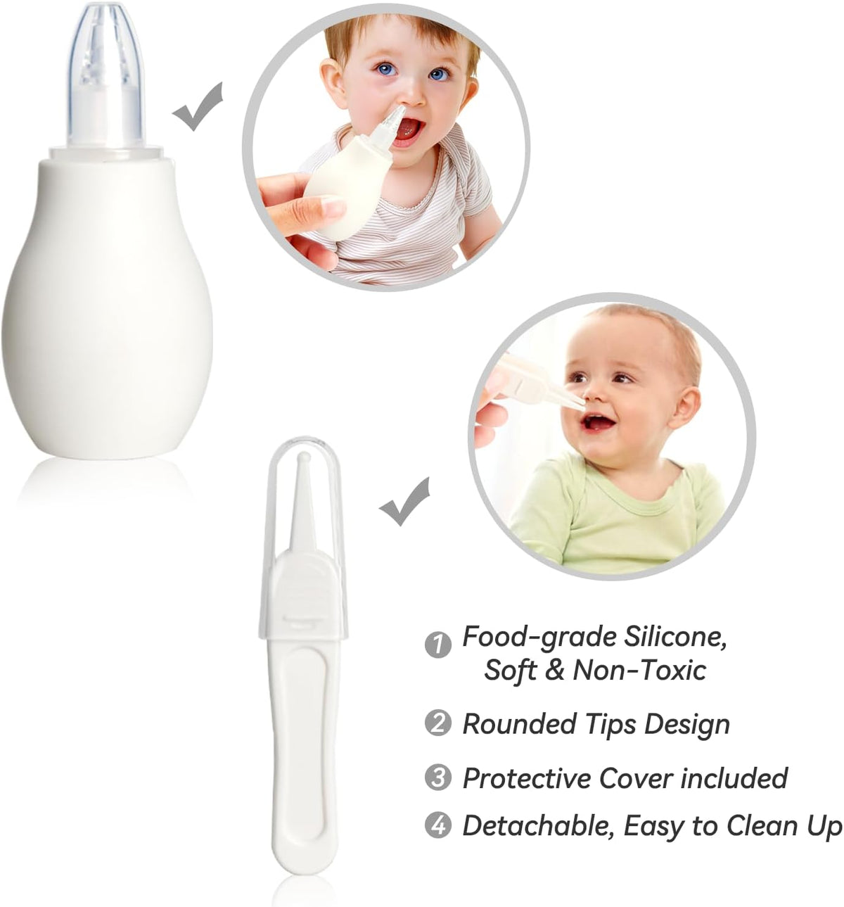 Baby Grooming Kit, Infant Safety Care Set with Hair Brush Comb Nail Clipper Nasal Aspirator,Baby Essentials Kit for Newborn Girls Boys (Grey White) - Jansha Store