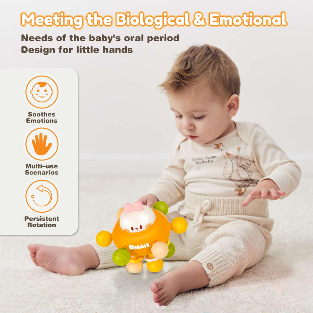 Baby Montessori Sensory Teething Toy 0-6 6-12 Months, Teether Ball & Rattle - Jansha Store