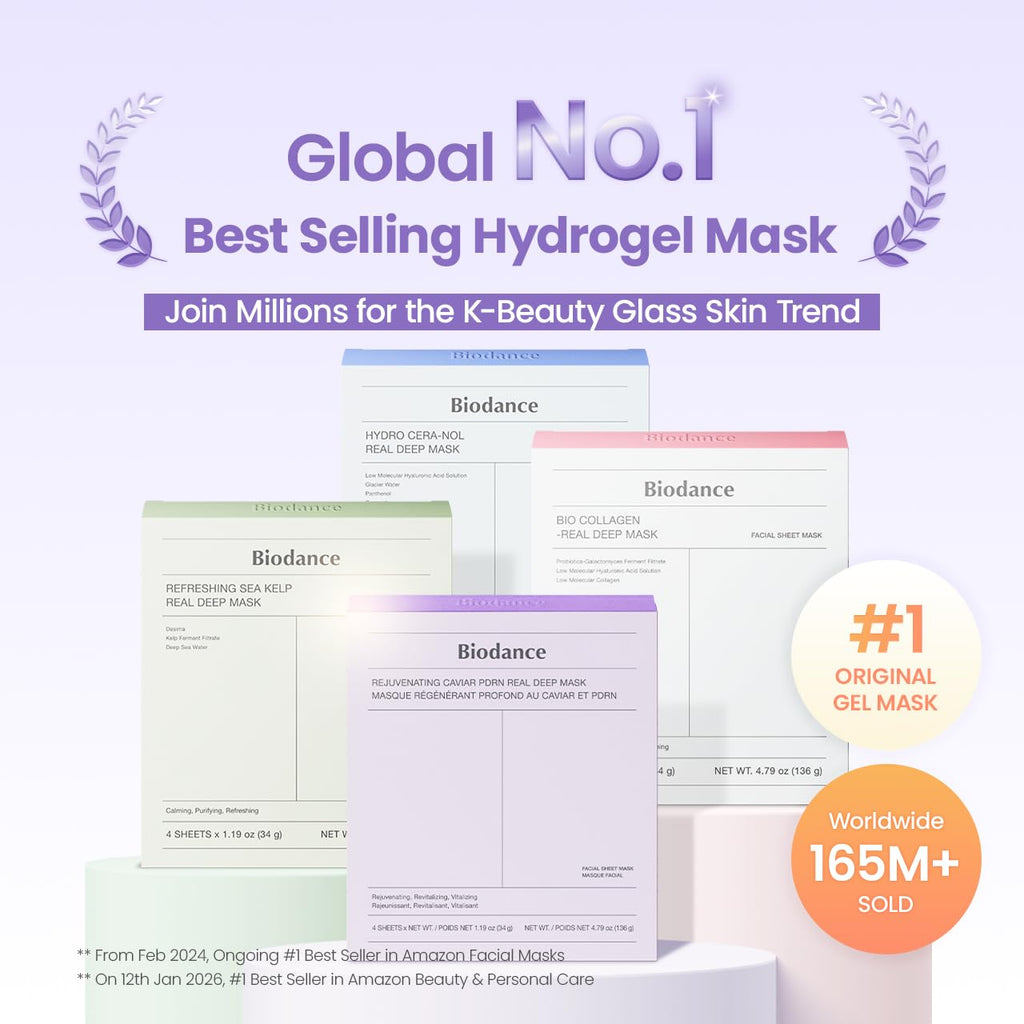 BIODANCE Bio-Collagen Real Deep Mask, Hydrating Overnight Hydrogel Face Mask, Pore Minimizing, Elasticity, Plumping, Travel Essentials & Self Care Gifts for Women, Korean Skin Care | 1.19oz(34g) x 4ea - Jansha Store