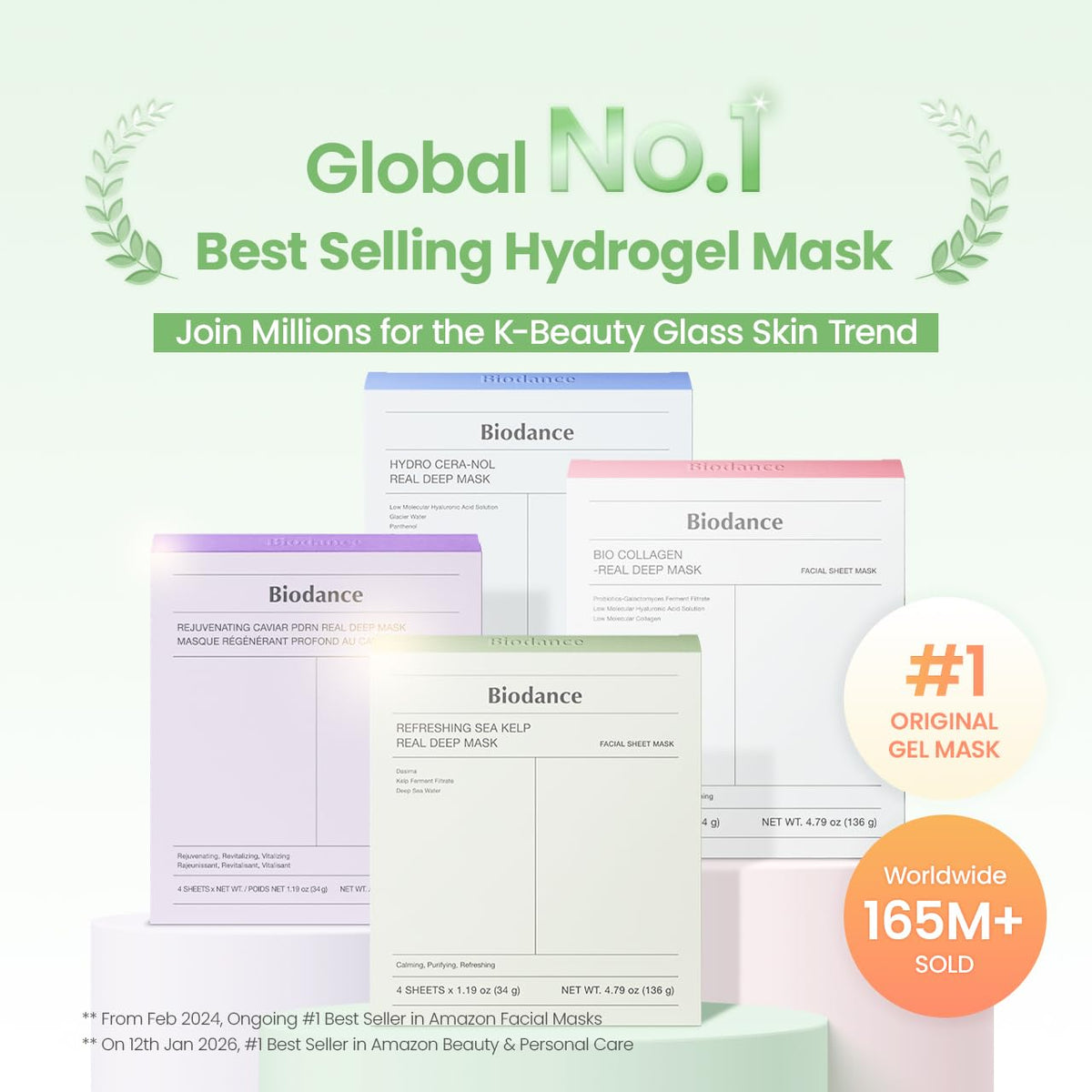 BIODANCE Bio-Collagen Real Deep Mask, Hydrating Overnight Hydrogel Face Mask, Pore Minimizing, Elasticity, Plumping, Travel Essentials & Self Care Gifts for Women, Korean Skin Care | 1.19oz(34g) x 4ea - Jansha Store