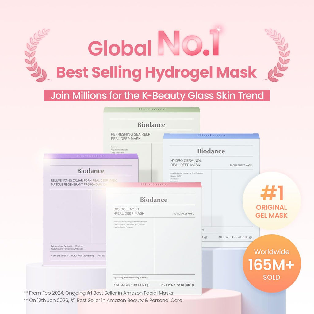 BIODANCE Bio-Collagen Real Deep Mask, Hydrating Overnight Hydrogel Face Mask, Pore Minimizing, Elasticity, Plumping, Travel Essentials & Self Care Gifts for Women, Korean Skin Care | 1.19oz(34g) x 4ea - Jansha Store