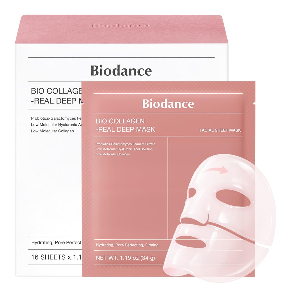 BIODANCE Bio-Collagen Real Deep Mask, Hydrating Overnight Hydrogel Face Mask, Pore Minimizing, Elasticity, Plumping, Travel Essentials & Self Care Gifts for Women, Korean Skin Care | 1.19oz(34g) x 4ea - Jansha Store