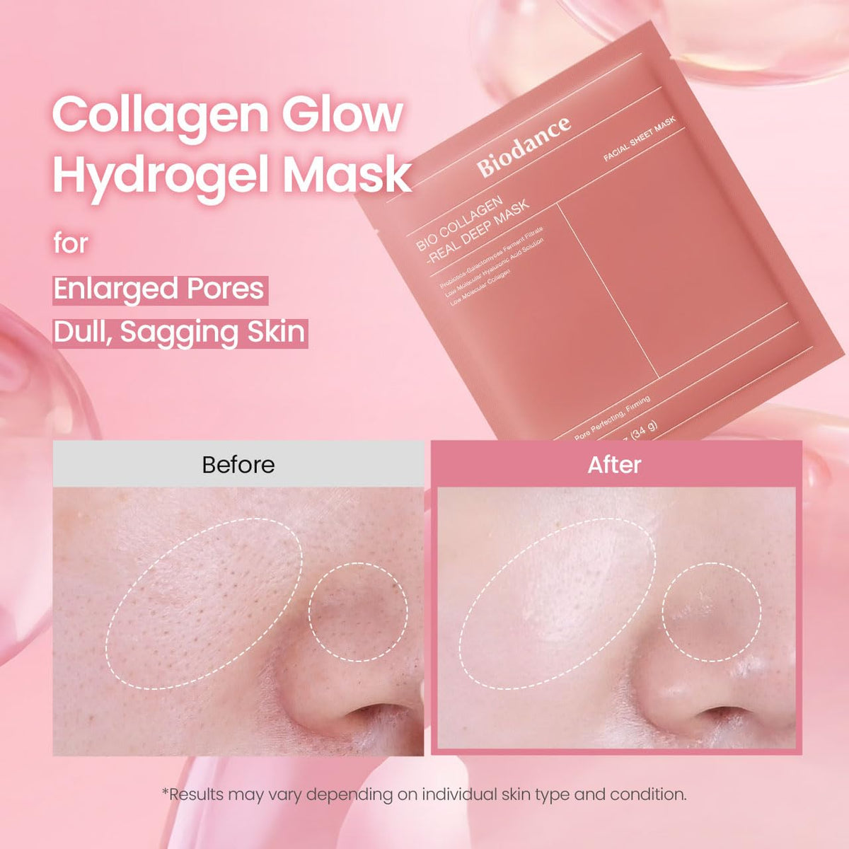 BIODANCE Bio-Collagen Real Deep Mask, Hydrating Overnight Hydrogel Face Mask, Pore Minimizing, Elasticity, Plumping, Travel Essentials & Self Care Gifts for Women, Korean Skin Care | 1.19oz(34g) x 4ea - Jansha Store