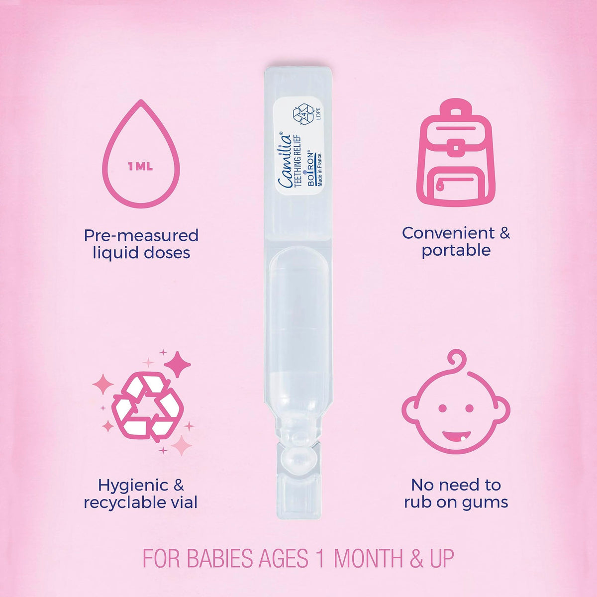Boiron Camilia Teething Drops for Daytime and Nighttime Relief of Painful or Swollen Gums and Irritability in Babies - 30 Count - Jansha Store