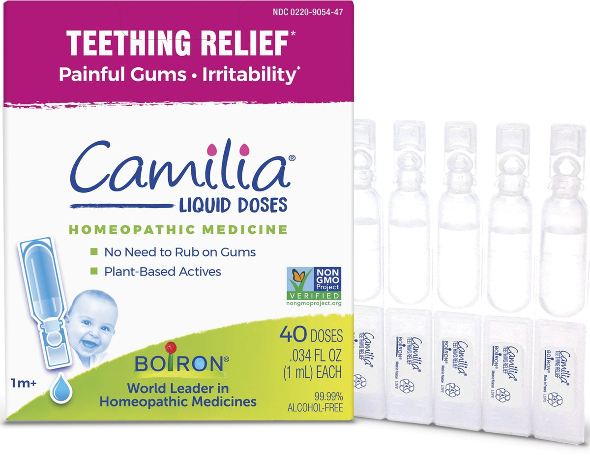 Boiron Camilia Teething Drops for Daytime and Nighttime Relief of Painful or Swollen Gums and Irritability in Babies - 30 Count - Jansha Store