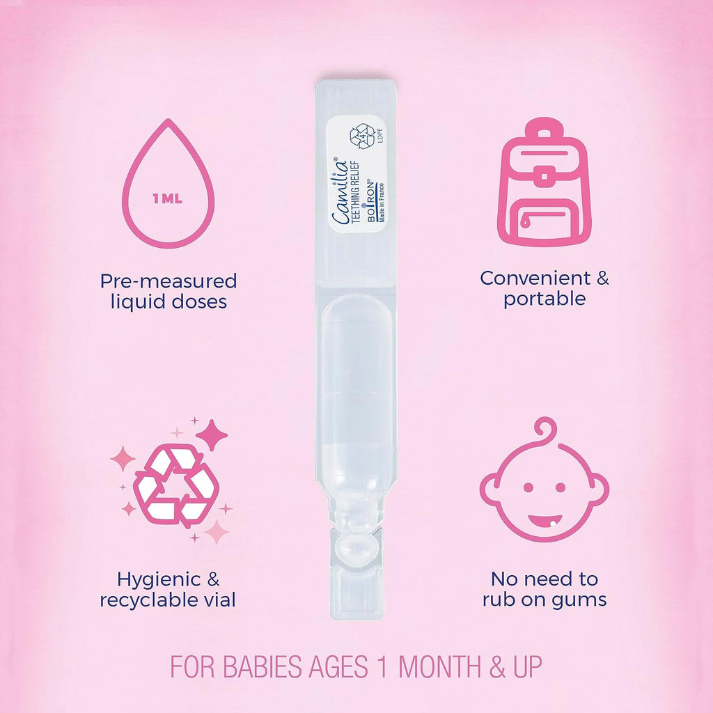 Boiron Camilia Teething Drops for Daytime and Nighttime Relief of Painful or Swollen Gums and Irritability in Babies - 30 Count - Jansha Store