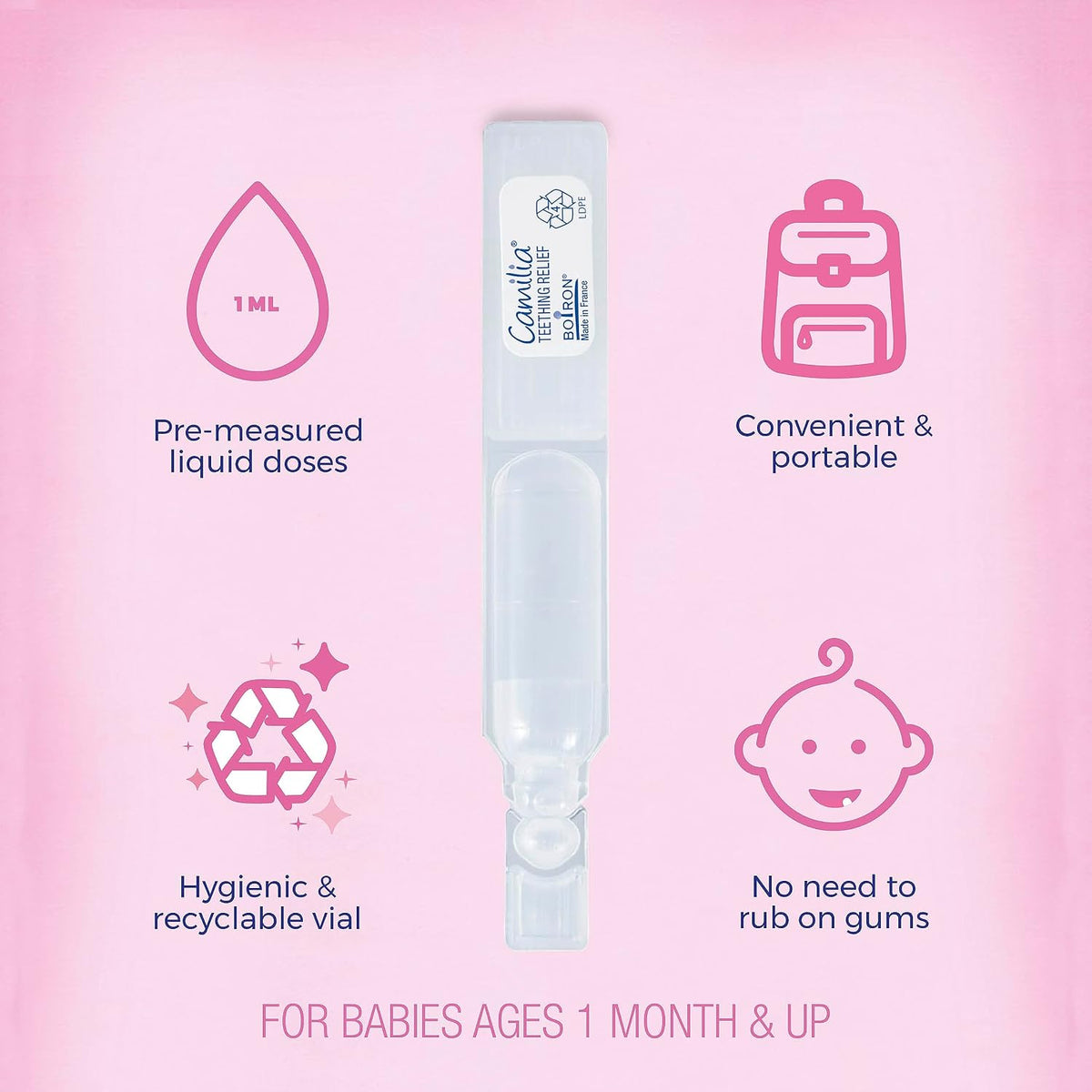 Boiron Camilia Teething Drops for Daytime and Nighttime Relief of Painful or Swollen Gums and Irritability in Babies - 30 Count - Jansha Store