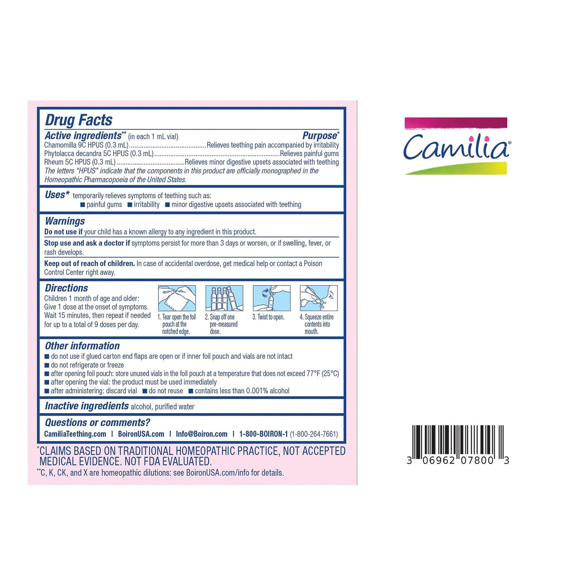 Boiron Camilia Teething Drops for Daytime and Nighttime Relief of Painful or Swollen Gums and Irritability in Babies - 30 Count - Jansha Store
