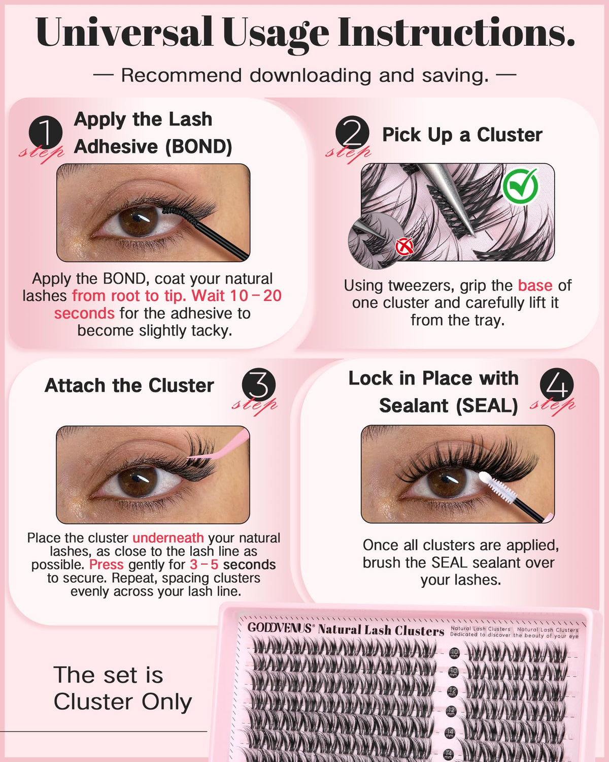 Brown Lash Clusters Natural For Soft Glam 300Pcs Wispy Lashes Cluster Eyelash Cluster Extensions C Curve Individual Lashes DIY Lash Extension Waterproof & Long - Lasting (10-16mm) - Jansha Store
