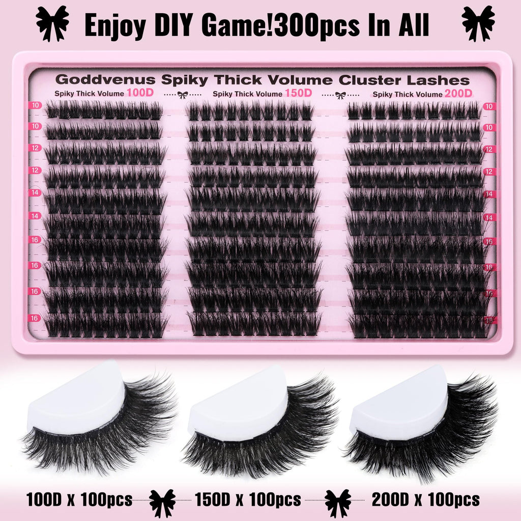 Brown Lash Clusters Natural For Soft Glam 300Pcs Wispy Lashes Cluster Eyelash Cluster Extensions C Curve Individual Lashes DIY Lash Extension Waterproof & Long - Lasting (10-16mm) - Jansha Store