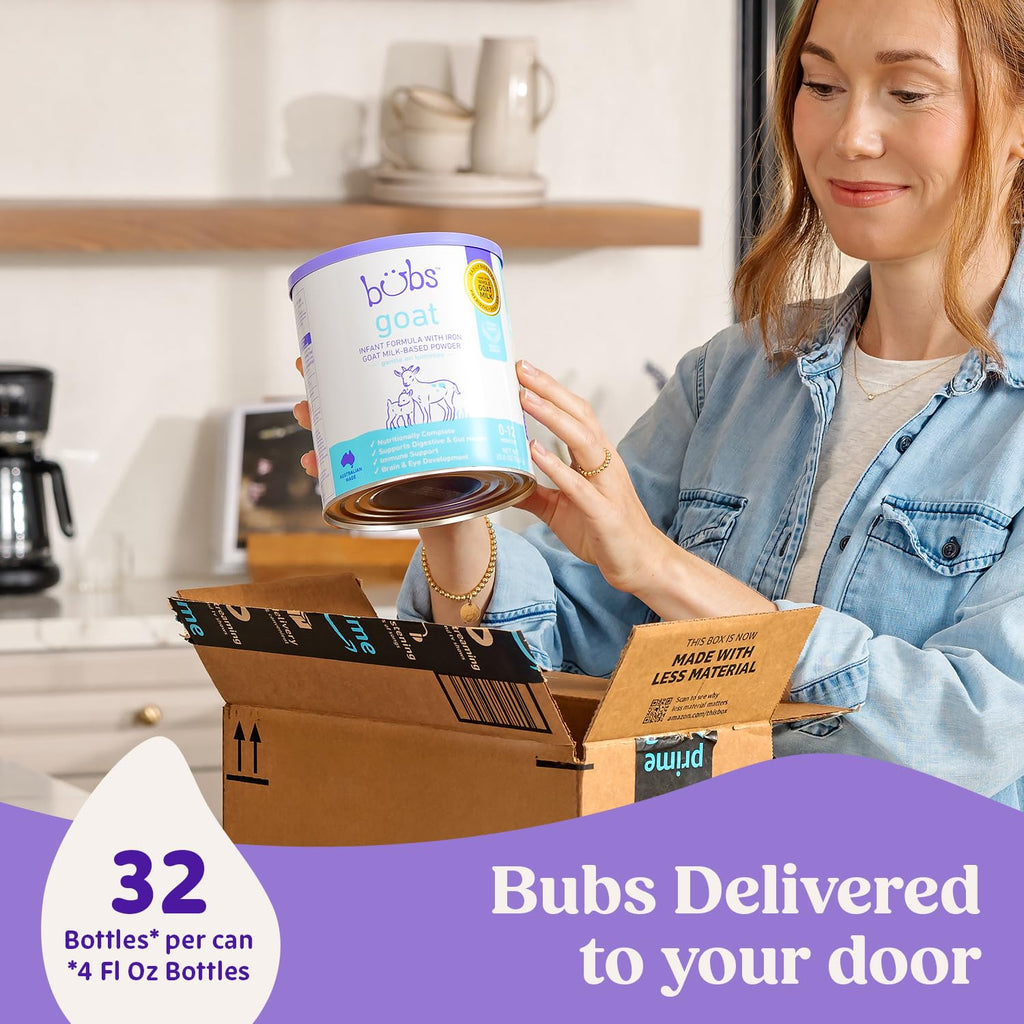Bubs Whole Goat Milk Infant Formula for 0-12 Months, Non-GMO Milk, 20 oz - Jansha Store