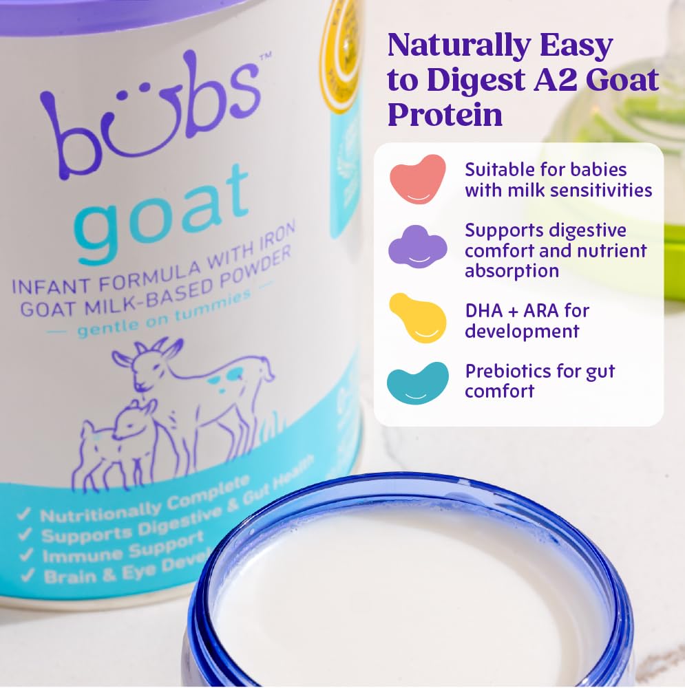 Bubs Whole Goat Milk Infant Formula for 0-12 Months, Non-GMO Milk, 20 oz - Jansha Store