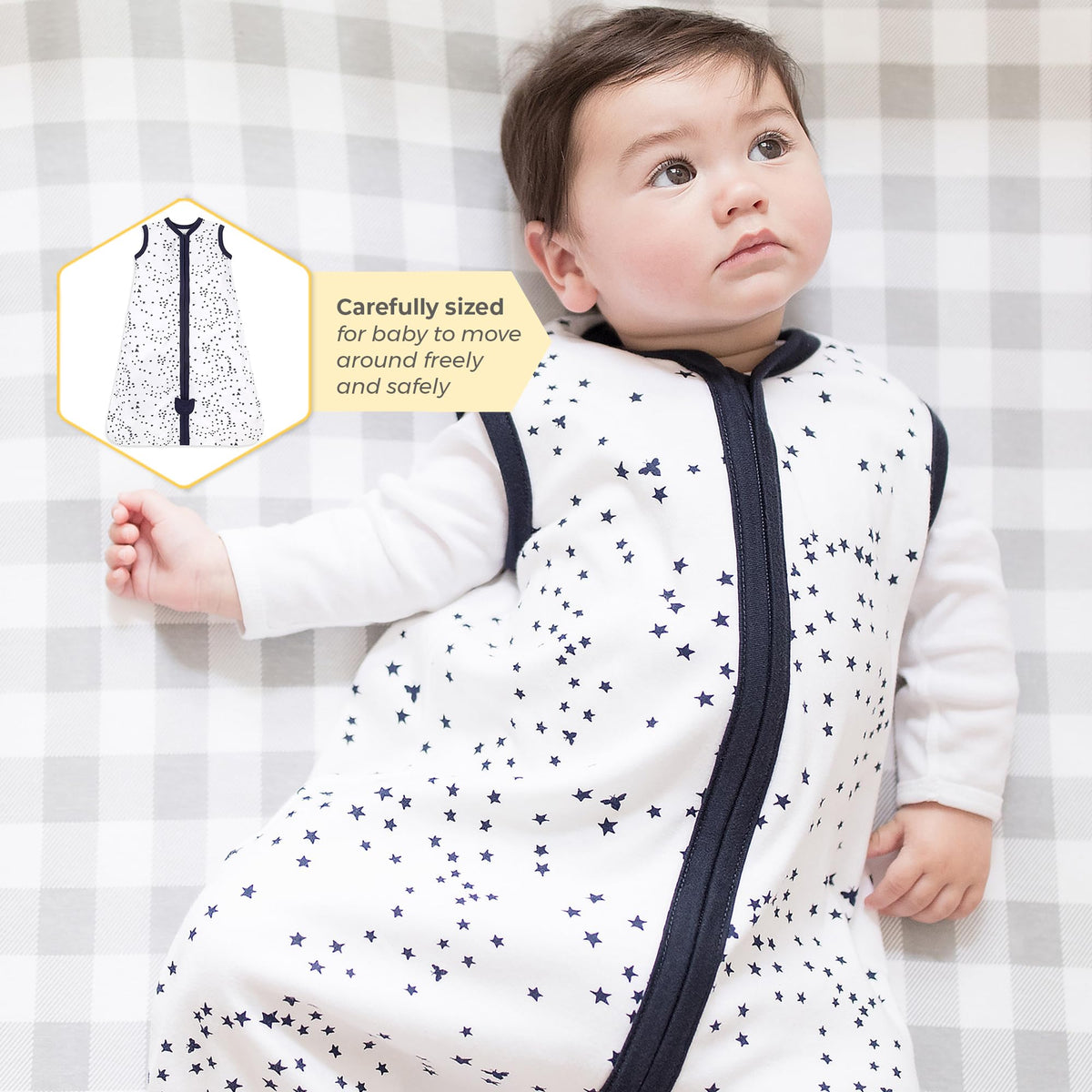Burt's Bees Baby Infant Wearable Blanket, Organic Cotton Unisex Beekeeper - Light Weight 0.5 TOG or Medium Weight 1.5 TOG - Jansha Store
