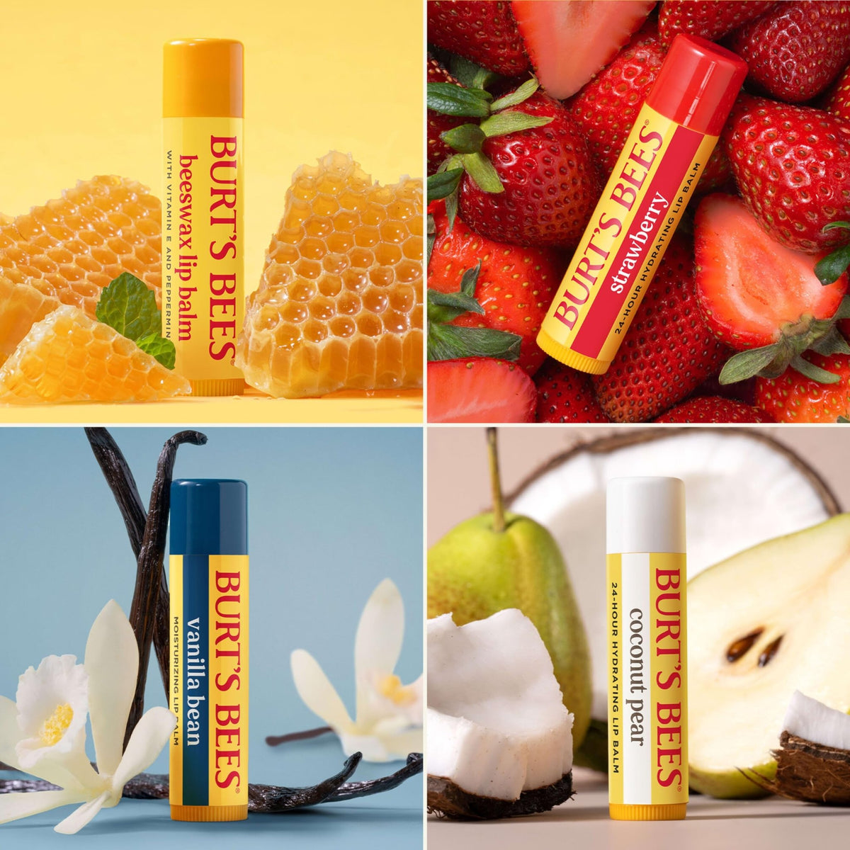Burt's Bees Lip Balm, Pomegranate, 0.15 oz., 4 Tubes - Jansha Store