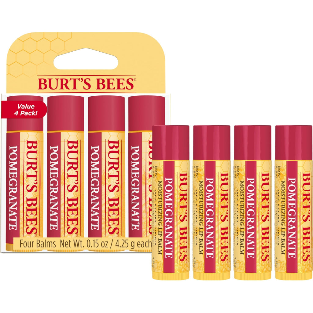 Burt's Bees Lip Balm, Pomegranate, 0.15 oz., 4 Tubes - Jansha Store