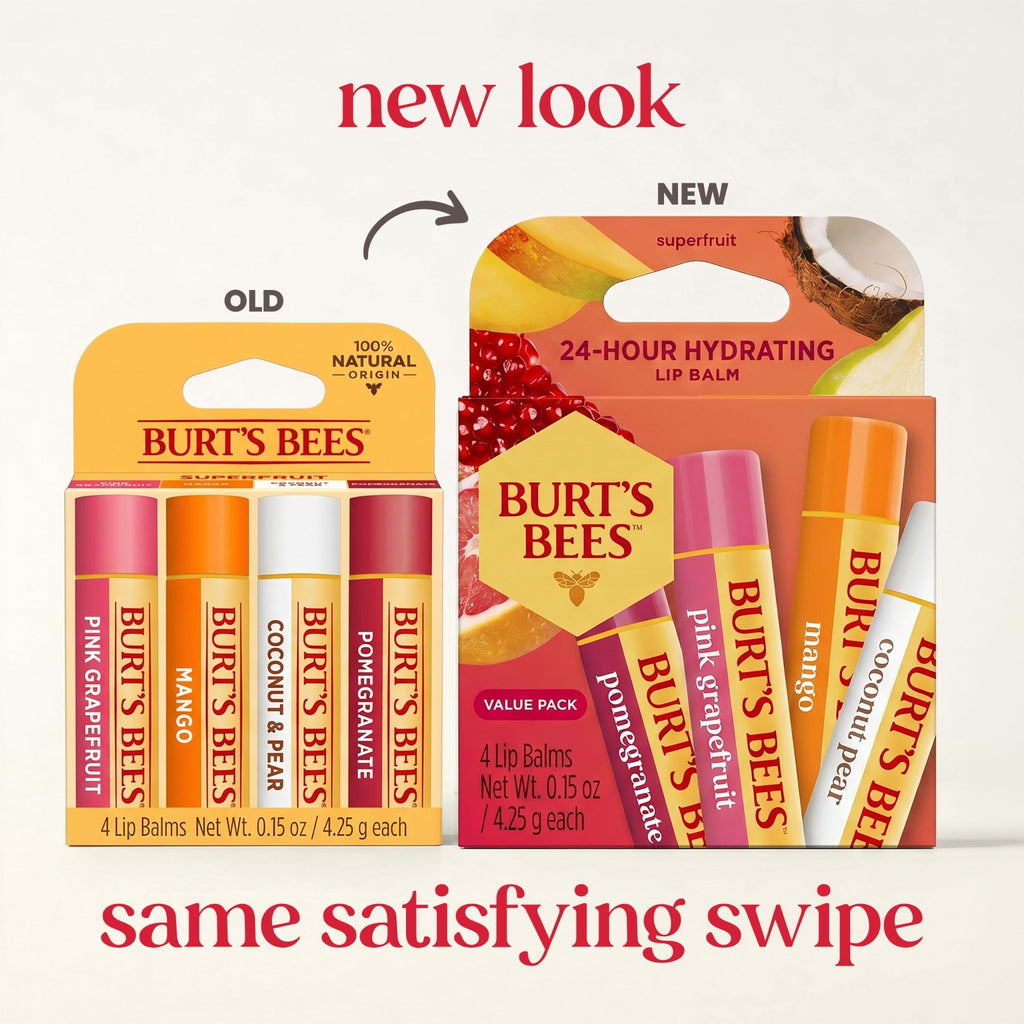 Burt's Bees Lip Balm, Pomegranate, 0.15 oz., 4 Tubes - Jansha Store