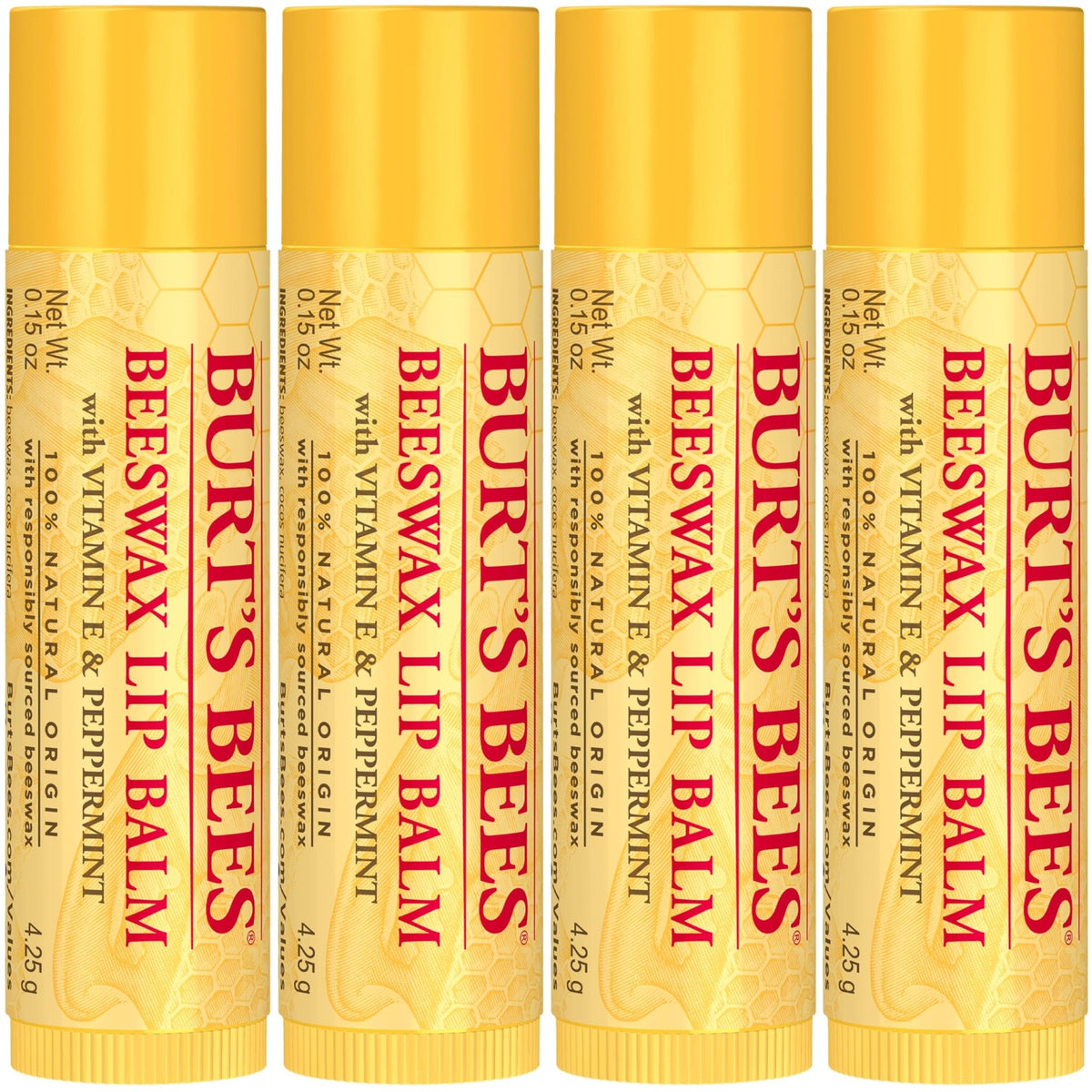Burt's Bees Lip Balm, Pomegranate, 0.15 oz., 4 Tubes - Jansha Store