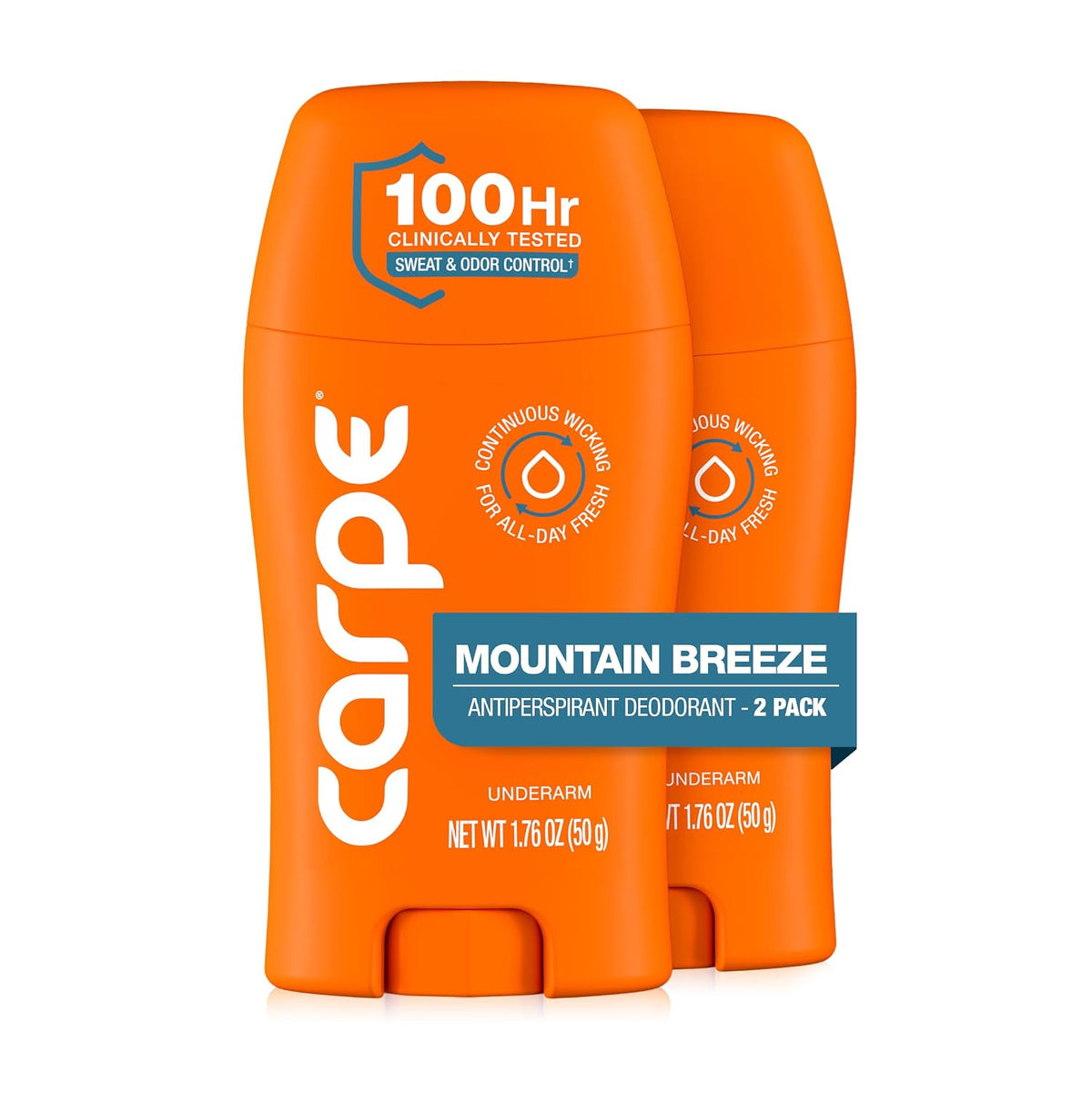 Carpe 100-Hour Antiperspirant Deodorant, Mountain Breeze - 2 Pack - Jansha Store