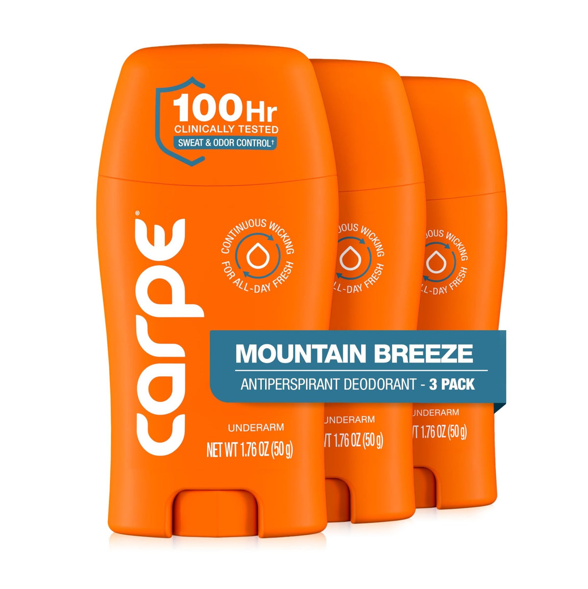 Carpe 100-Hour Antiperspirant Deodorant, Mountain Breeze - 2 Pack - Jansha Store