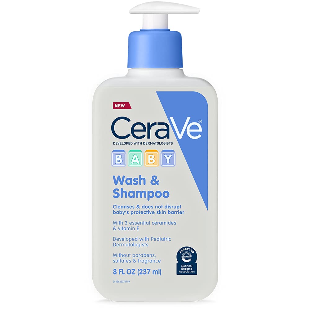 CeraVe Baby 2-in-1 Wash & Shampoo with Vitamin E for Hair & Skin, 16oz - Jansha Store