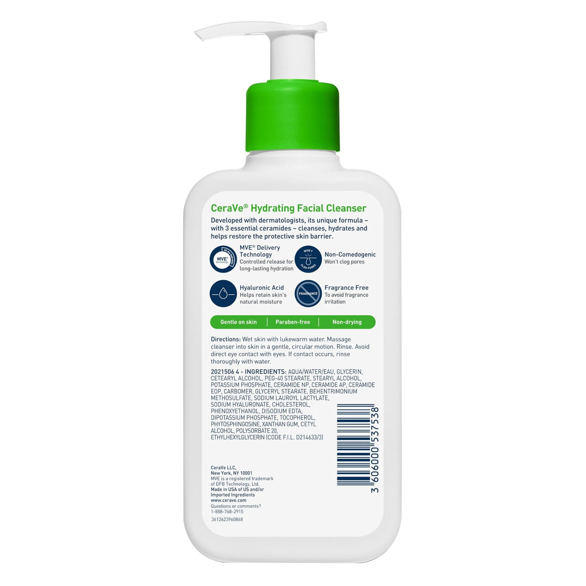 CeraVe Hydrating Cleanser with Hyaluronic Acid, Gentle Face Cleanser,16oz - Jansha Store