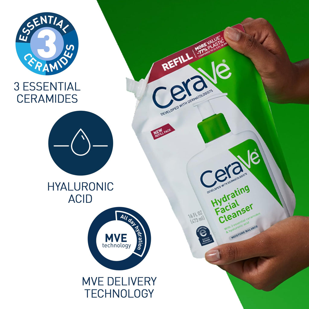 CeraVe Hydrating Cleanser with Hyaluronic Acid, Gentle Face Cleanser,16oz - Jansha Store