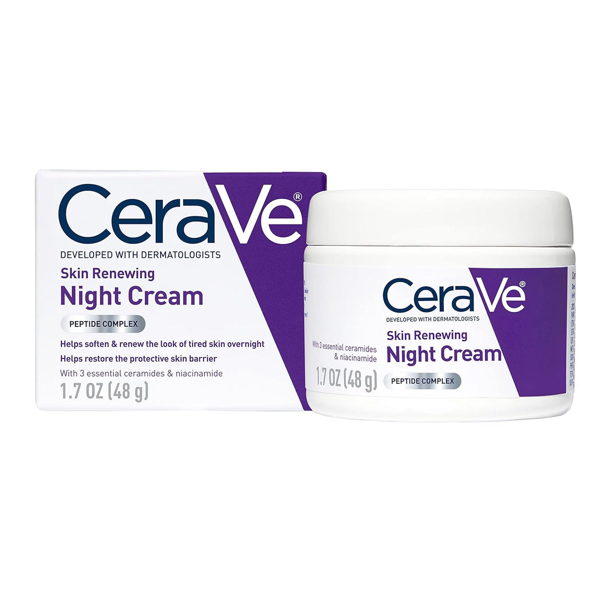 CeraVe Night Cream, Facial Moisturizer with Peptides & Niacinamide, 1.7oz - Jansha Store