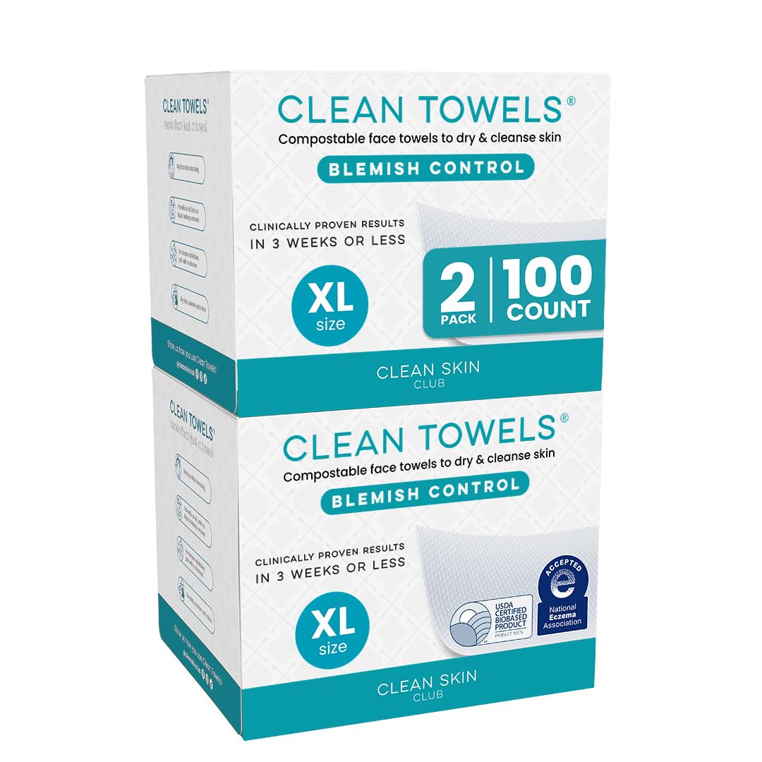 Clean Skin Club Clean Towels XL® Original 50 Ct + Healthy Aging 10ct Travel Pack Duo, 100% USDA Biobased Disposable Face Towels, Makeup Remover Dry Wipes, Ultra Soft, Smooths Fine Lines & Wrinkles - Jansha Store