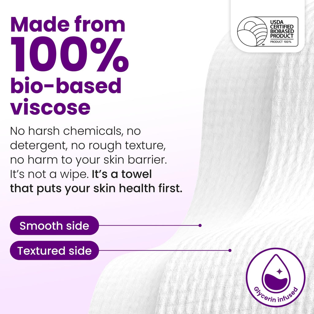 Clean Skin Club Clean Towels XL® Original 50 Ct + Healthy Aging 10ct Travel Pack Duo, 100% USDA Biobased Disposable Face Towels, Makeup Remover Dry Wipes, Ultra Soft, Smooths Fine Lines & Wrinkles - Jansha Store