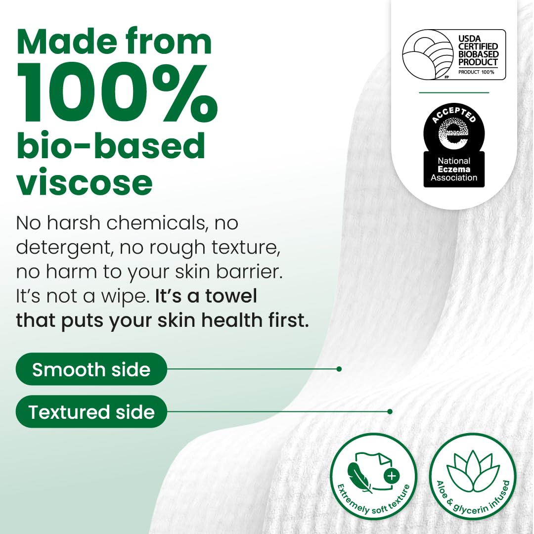 Clean Skin Club Clean Towels XL® Original 50 Ct + Healthy Aging 10ct Travel Pack Duo, 100% USDA Biobased Disposable Face Towels, Makeup Remover Dry Wipes, Ultra Soft, Smooths Fine Lines & Wrinkles - Jansha Store
