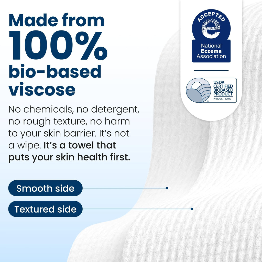 Clean Skin Club Clean Towels XL® Original 50 Ct + Healthy Aging 10ct Travel Pack Duo, 100% USDA Biobased Disposable Face Towels, Makeup Remover Dry Wipes, Ultra Soft, Smooths Fine Lines & Wrinkles - Jansha Store