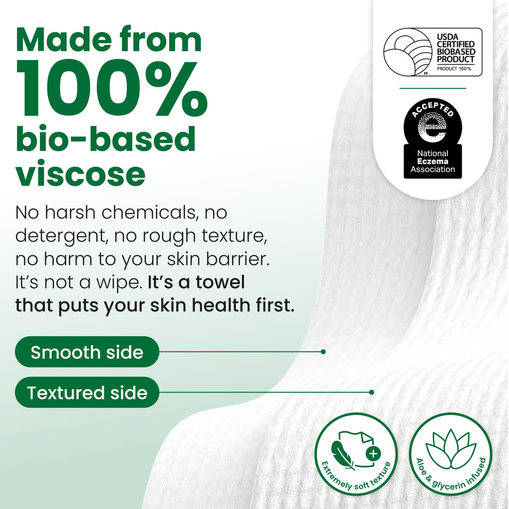 Clean Skin Club Clean Towels XL® Original 50 Ct + Healthy Aging 10ct Travel Pack Duo, 100% USDA Biobased Disposable Face Towels, Makeup Remover Dry Wipes, Ultra Soft, Smooths Fine Lines & Wrinkles - Jansha Store