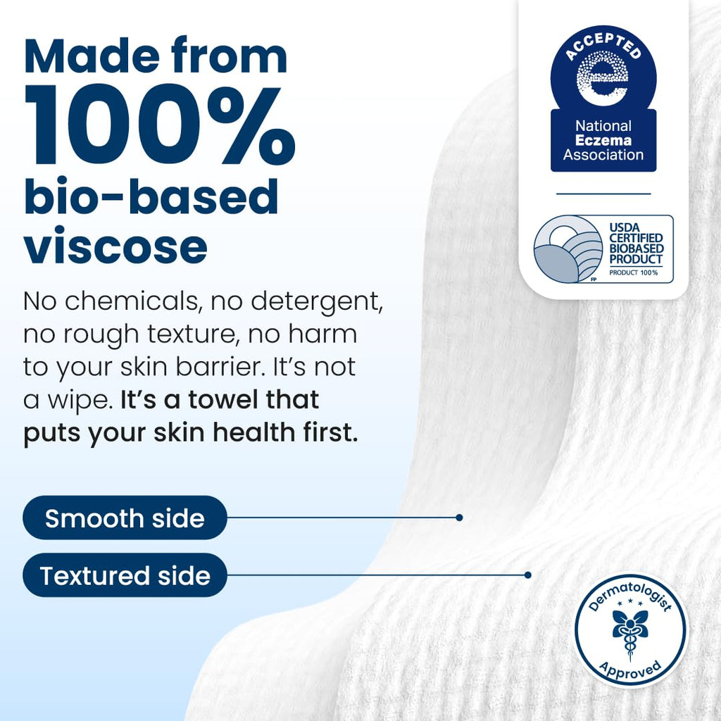 Clean Skin Club Clean Towels XL® Original 50 Ct + Healthy Aging 10ct Travel Pack Duo, 100% USDA Biobased Disposable Face Towels, Makeup Remover Dry Wipes, Ultra Soft, Smooths Fine Lines & Wrinkles - Jansha Store