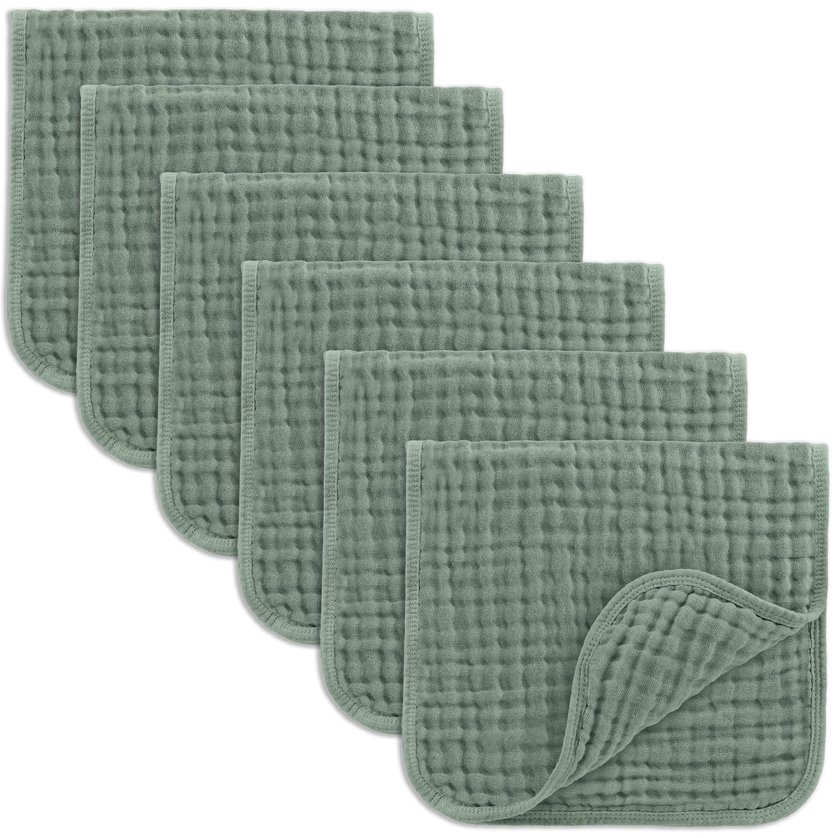 Comfy Cubs Muslin Burp Cloths 20x10" 6 Pack, Baby Burp Cloths - Cream - Jansha Store