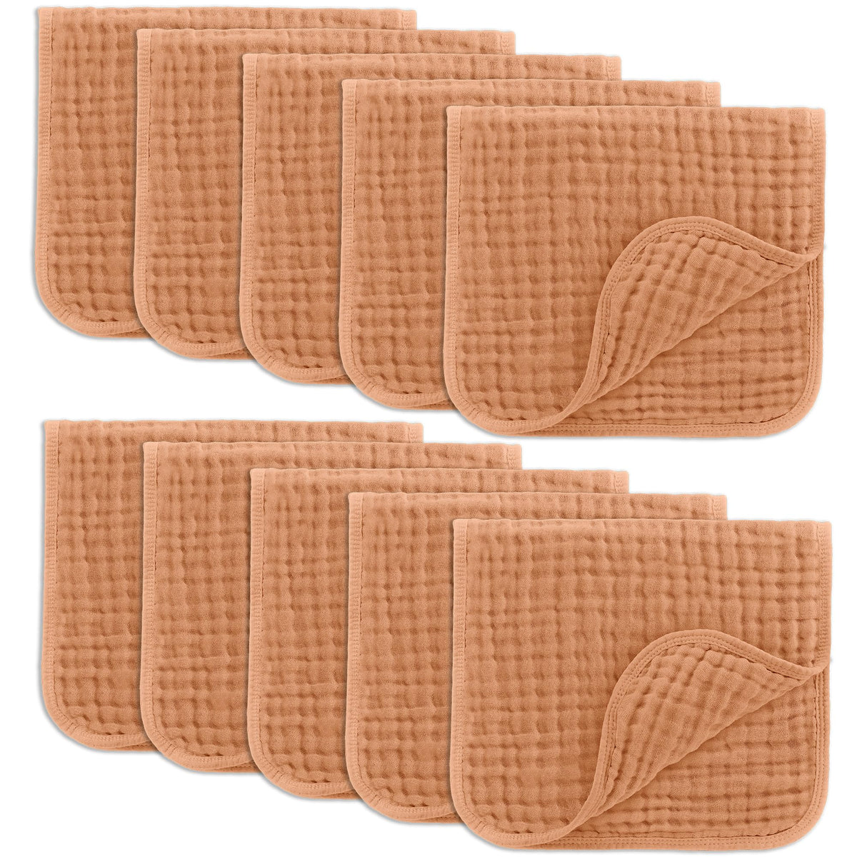 Comfy Cubs Muslin Burp Cloths 20x10" 6 Pack, Baby Burp Cloths - Cream - Jansha Store