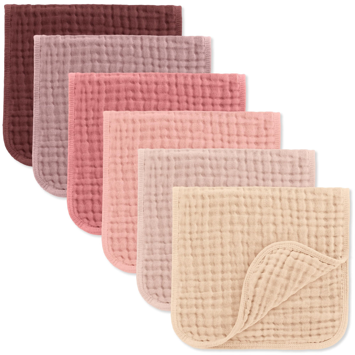 Comfy Cubs Muslin Burp Cloths 20x10" 6 Pack, Baby Burp Cloths - Cream - Jansha Store