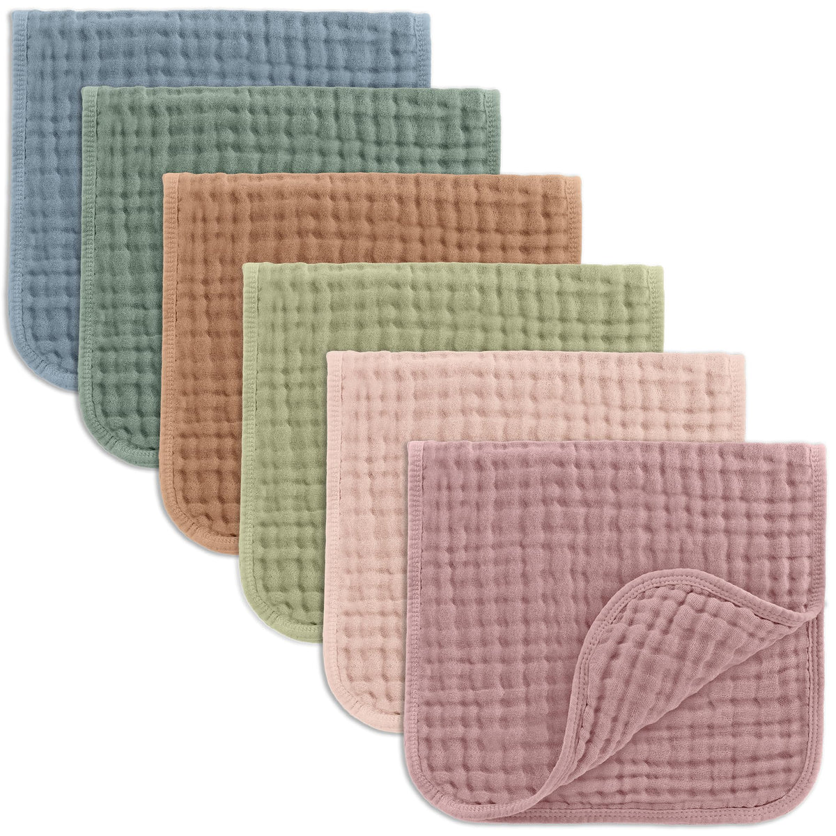 Comfy Cubs Muslin Burp Cloths 20x10" 6 Pack, Baby Burp Cloths - Cream - Jansha Store