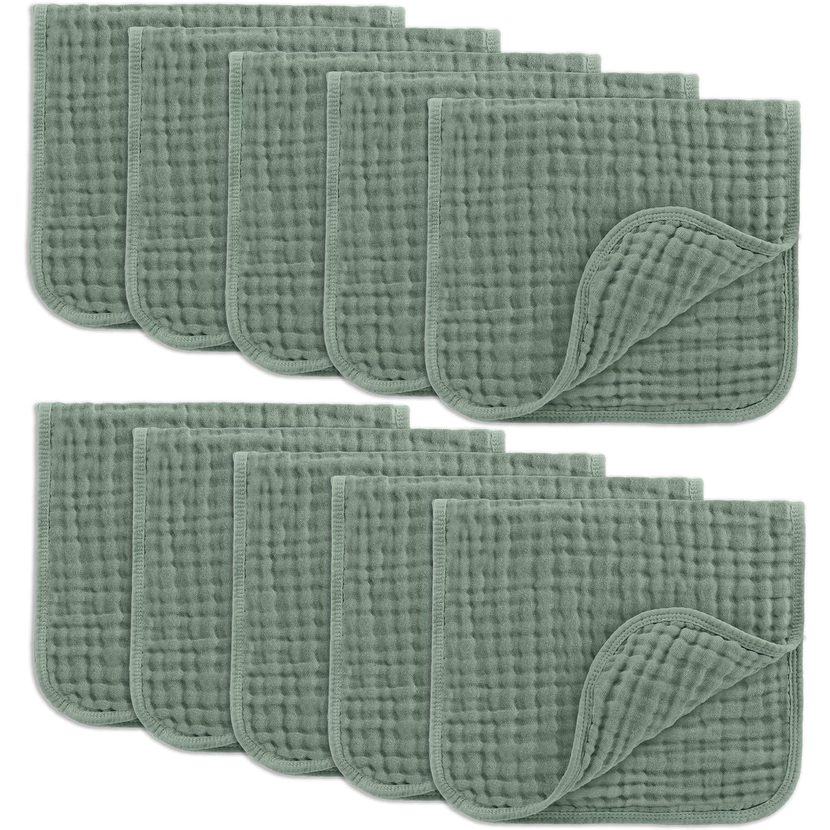 Comfy Cubs Muslin Burp Cloths 20x10" 6 Pack, Baby Burp Cloths - Cream - Jansha Store