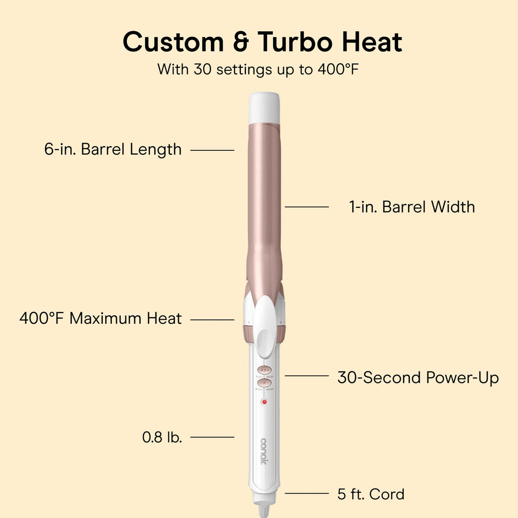 Conair Curling Iron, Double Ceramic, 1/2-in. Barrel, White/Rose Gold - Jansha Store