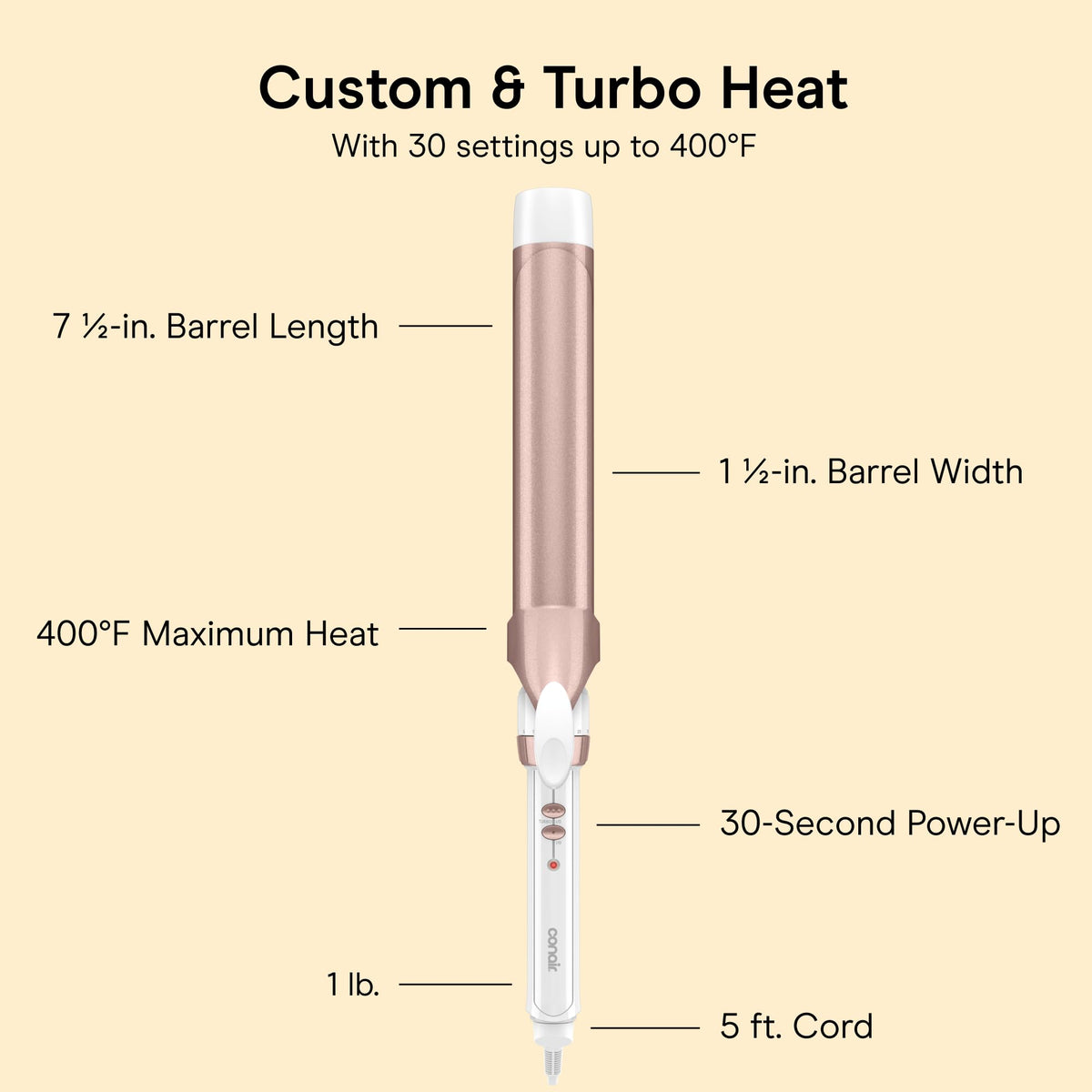 Conair Curling Iron, Double Ceramic, 1/2-in. Barrel, White/Rose Gold - Jansha Store