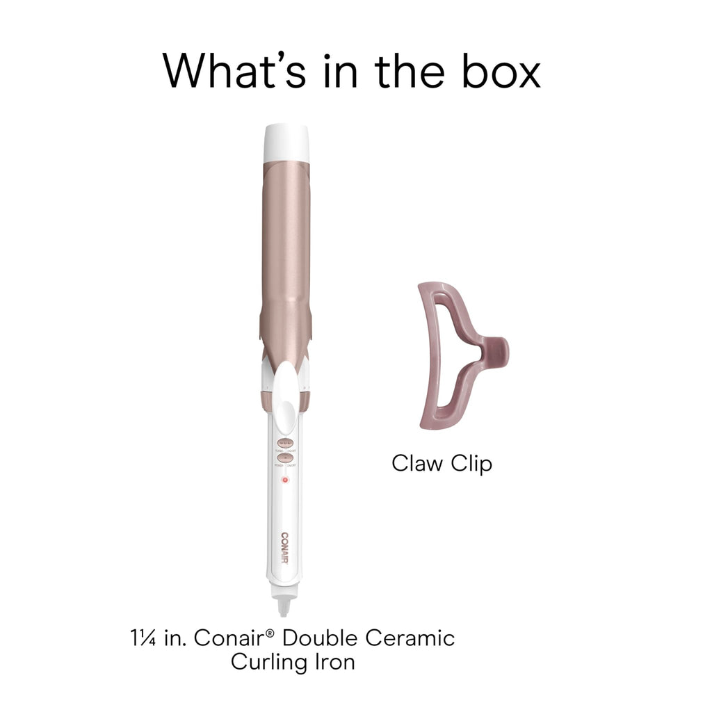 Conair Curling Iron, Double Ceramic, 1/2-in. Barrel, White/Rose Gold - Jansha Store