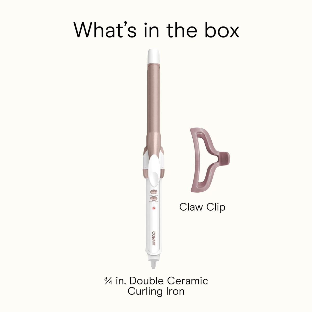 Conair Curling Iron, Double Ceramic, 1/2-in. Barrel, White/Rose Gold - Jansha Store