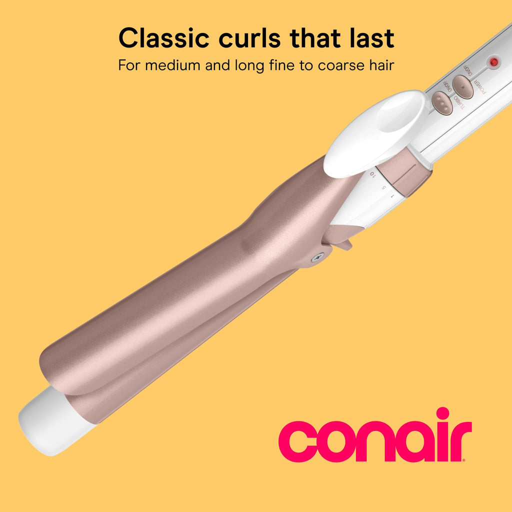Conair Curling Iron, Double Ceramic, 1/2-in. Barrel, White/Rose Gold - Jansha Store