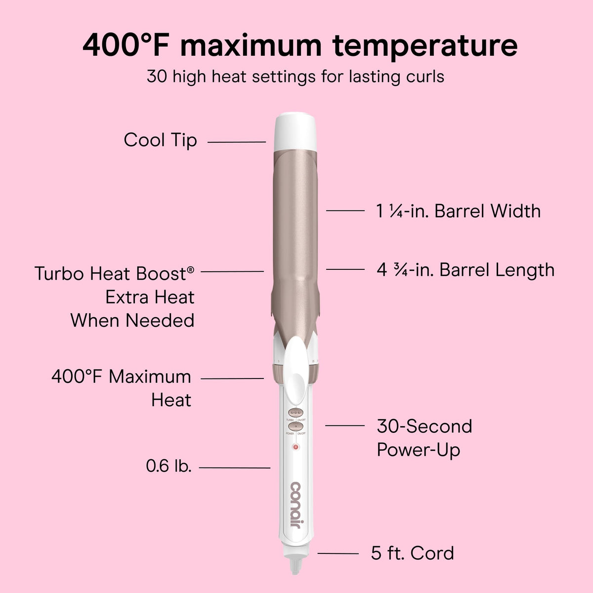 Conair Curling Iron, Double Ceramic, 1/2-in. Barrel, White/Rose Gold - Jansha Store