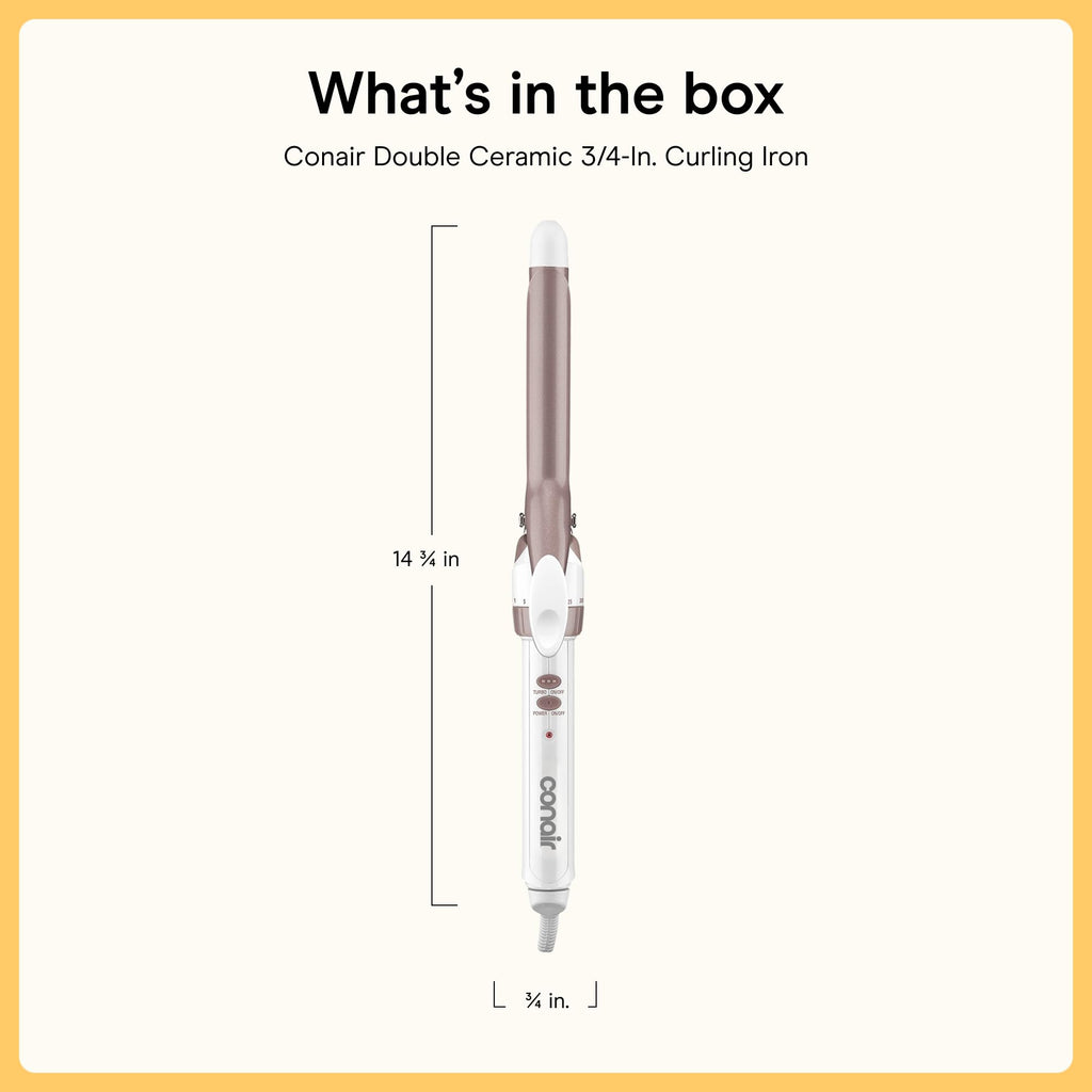 Conair Curling Iron, Double Ceramic, 1/2-in. Barrel, White/Rose Gold - Jansha Store