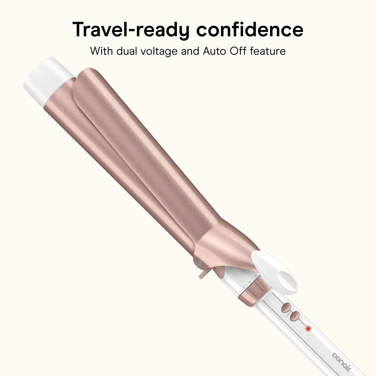 Conair Curling Iron, Double Ceramic, 1/2-in. Barrel, White/Rose Gold - Jansha Store