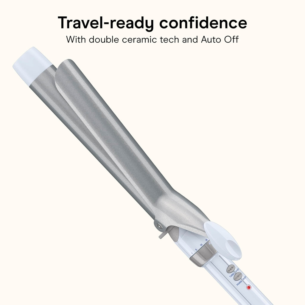 Conair Curling Iron, Double Ceramic, 1/2-in. Barrel, White/Rose Gold - Jansha Store